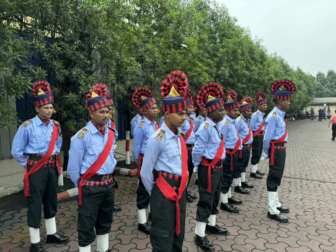 Champion Security team standing in an orderly line